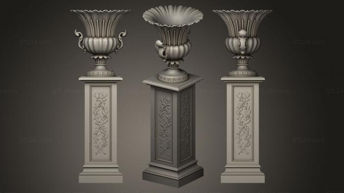 Вазы (Причудливая ваза, VZ_0214) 3D модель для ЧПУ станка